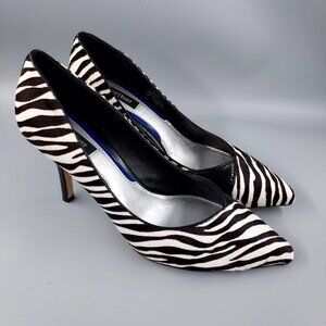 Woman's Pumps Zebra Stripes 9.5M Leather Heels Pumps By White House/Black Market